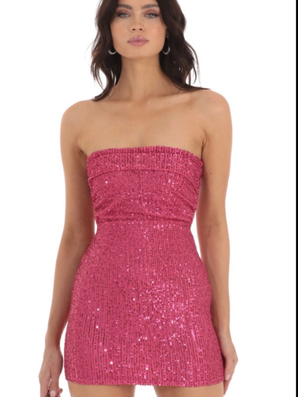 Latica Sequin Strapless Mini Dress - Pink
